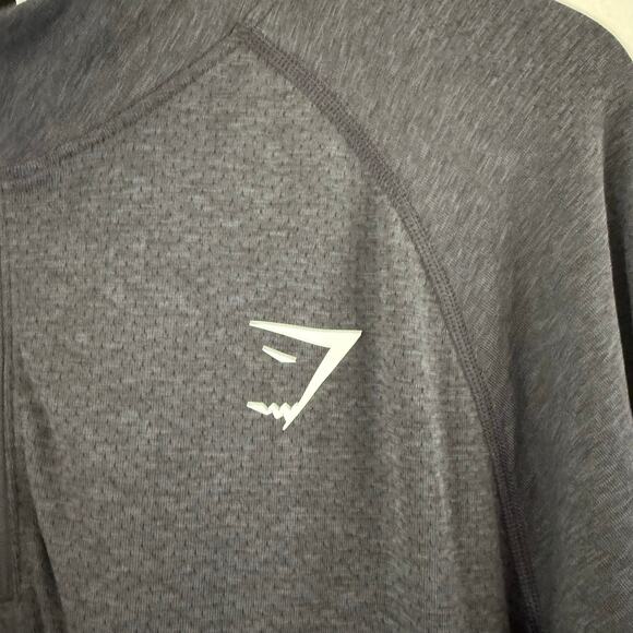 Gymshark Vital Seamless 1/4 Zip Dark Gray Black Men’s Size‎ XLarge Long Sleeve - Picture 4 of 6